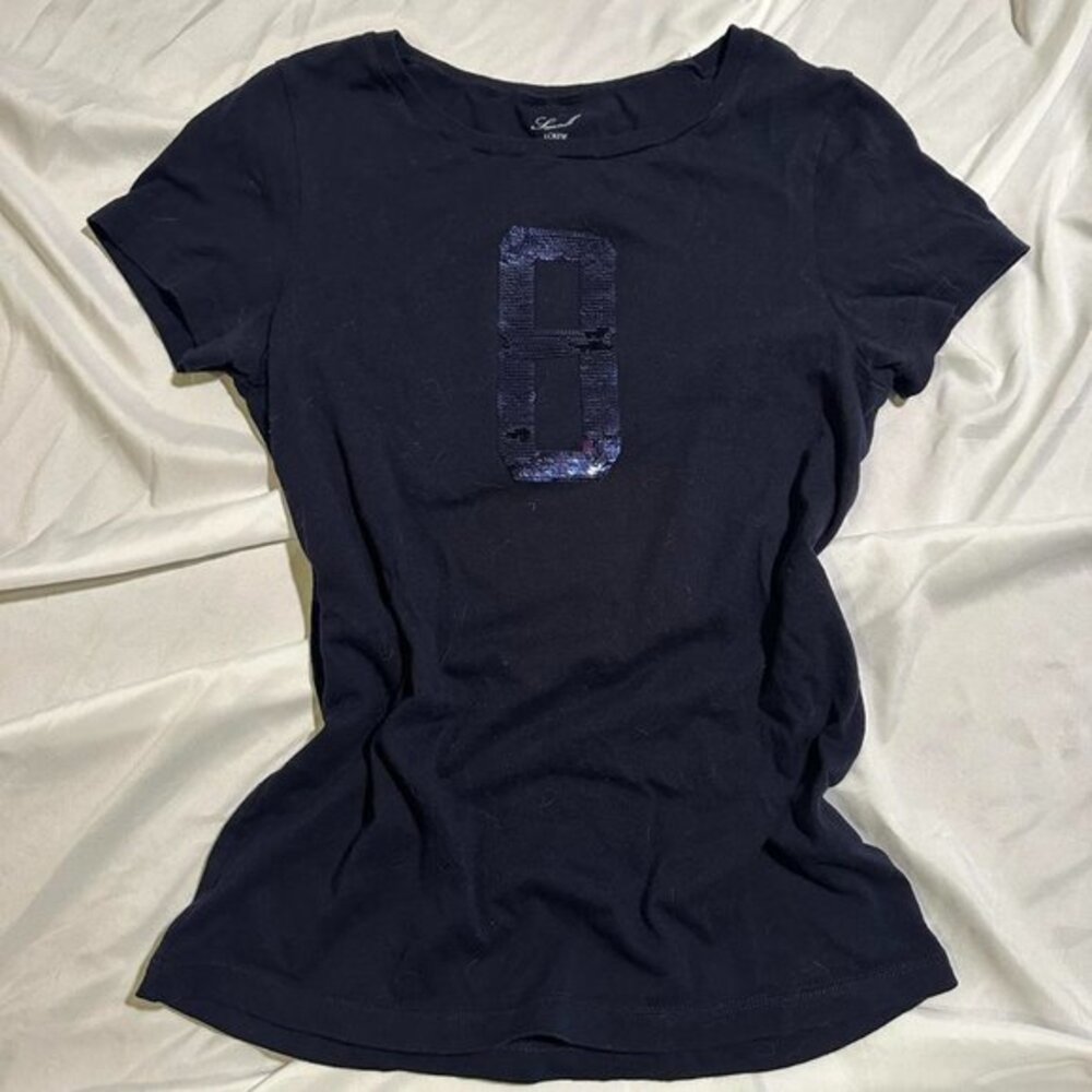 varsity number baby tee